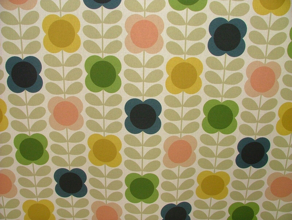 Orla Kiely Summer Flower Cotton Curtain Upholstery Cushion Bag Making Fabric