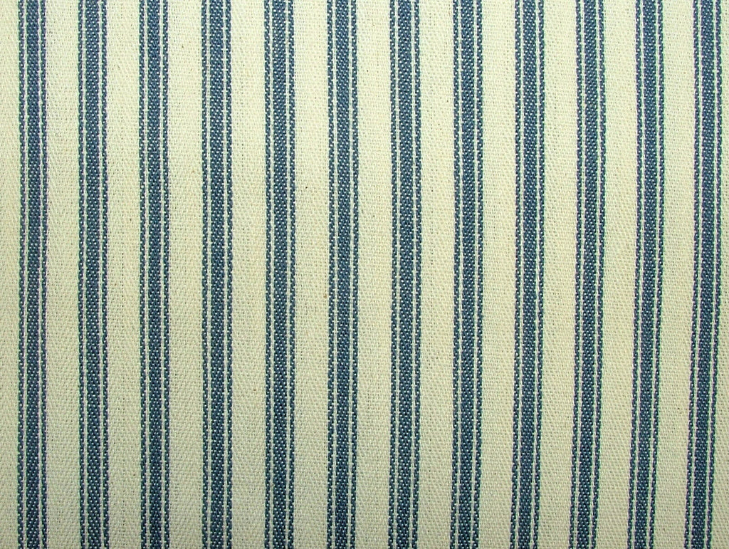 Prestigious Blue & Cream COTTON CANVAS French Ticking Fabric Extra Wide Width