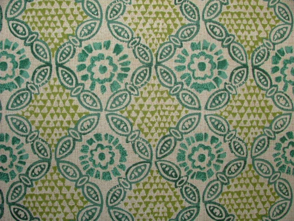 Grand Bazaar Opal Green Cotton Curtain Upholstery Cushion Roman Blind Fabric