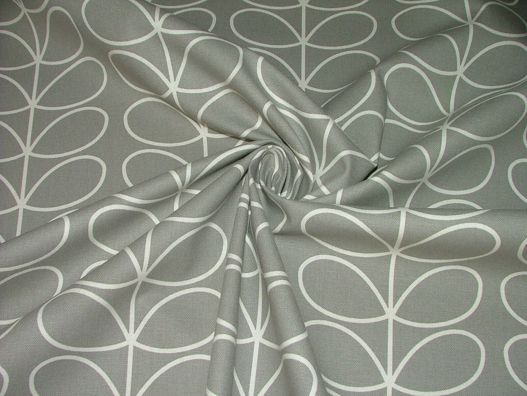 Designer Orla Kiely Linear Stem Silver Cotton Curtain Upholstery Craft Fabric