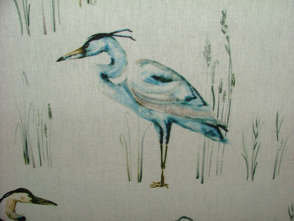 iLiv Herons Lagoon Cotton Curtain Upholstery Cushion Roman Blind Bird Fabric