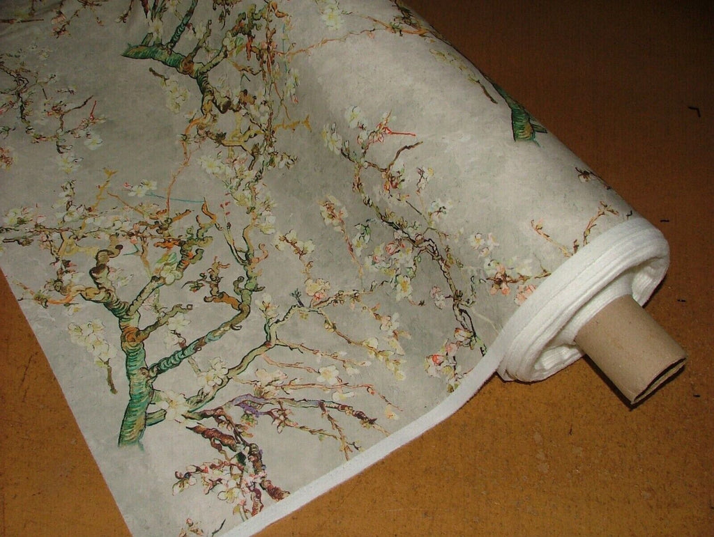 Japanese Cherry Blossom Tree Natural Velvet Fabric Curtain Upholstery Cushion