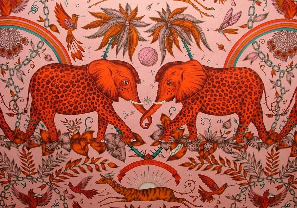 Emma J Shipley Fabric Zambezi Blush Cotton Curtain Upholstery Cushion  Fabric