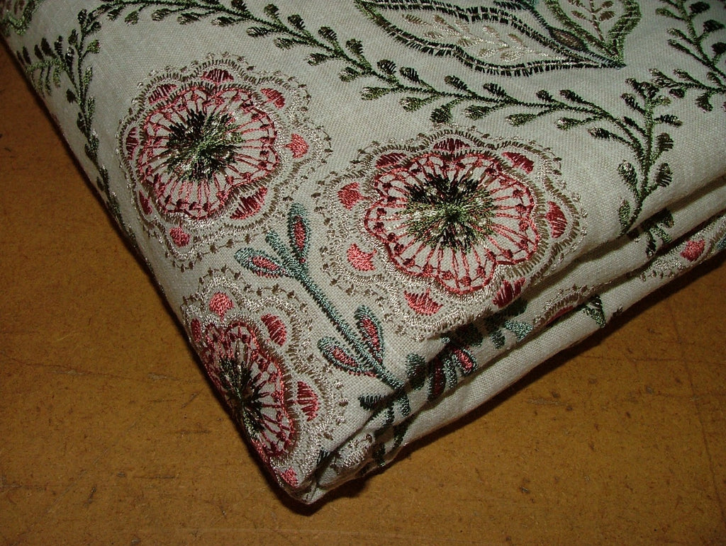 1.15 Metres iLiv Marcella Pine Embroidered Fabric Curtain Upholstery Cushion17