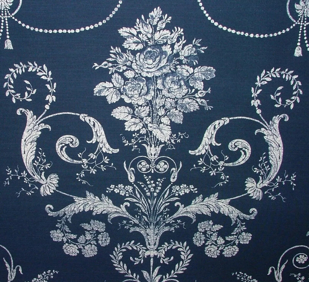 13 Metre Laura Ashley Josette Midnight Blue Fabric Curtain Cushion Upholstery5