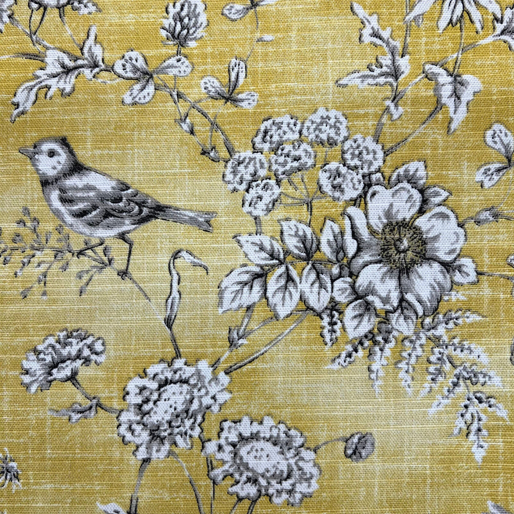 2m iLiv Finch Toile Buttercup Cotton Curtain Upholstery Cushion Blind Fabric