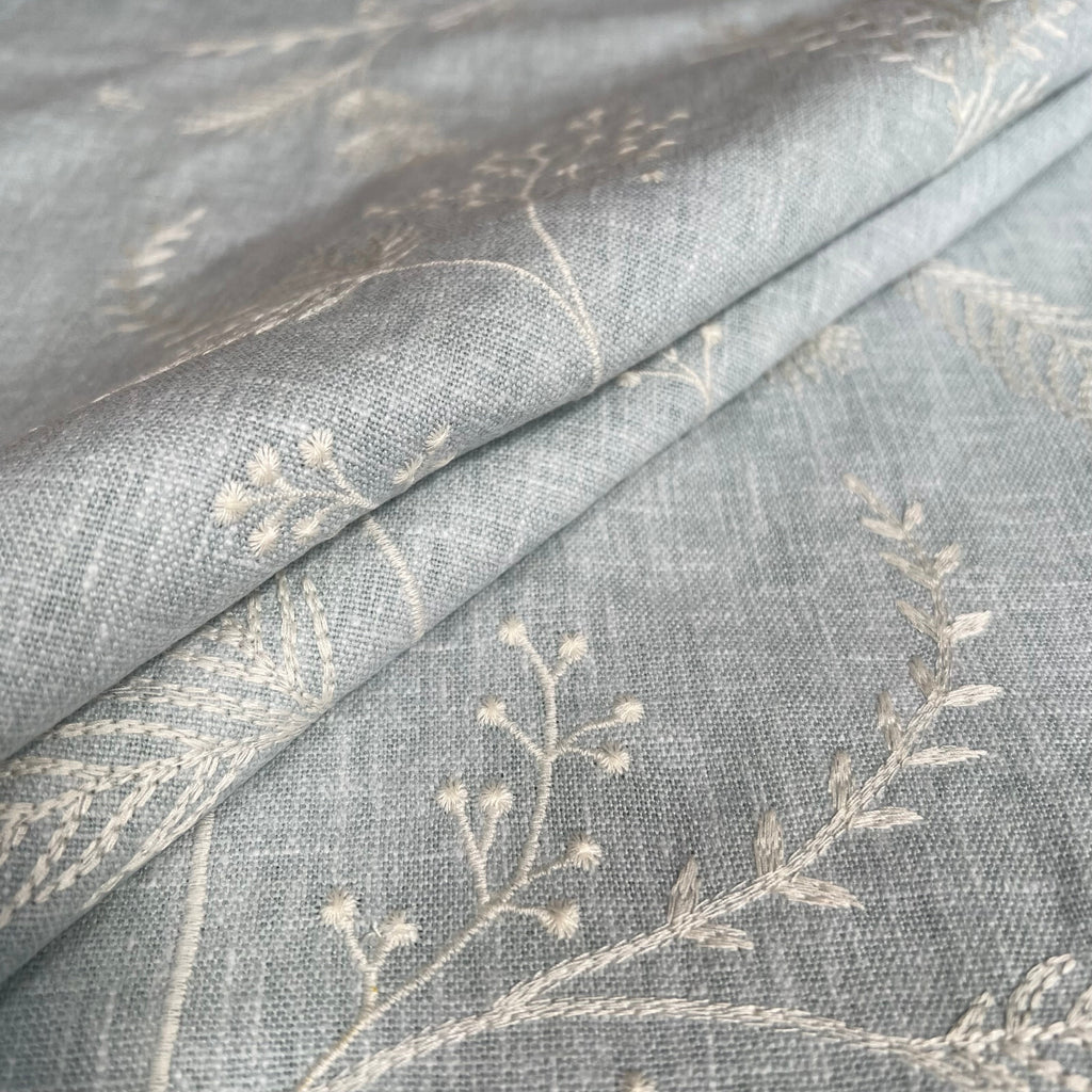 2 Metres iLiv Harper Eau De Nil Premium Embroidered Fabric Curtain Upholstery11