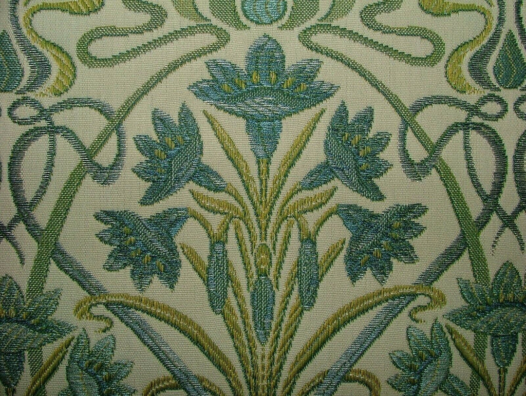 2.6 Metres Art Nouveau Tiffany Prussian Blue Jacquard Curtain Upholstery Cushion