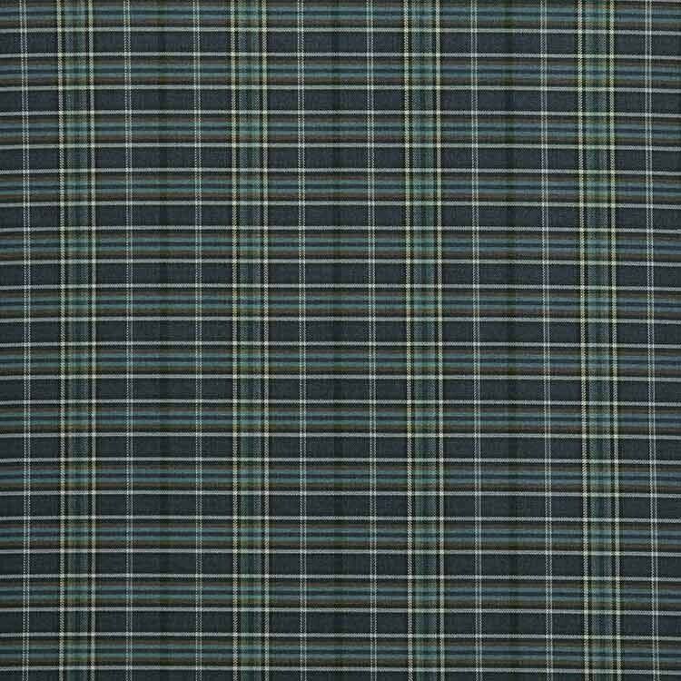 3 Metres Pitlochry Indigo Blue Tartan Flame Retardant Fabric Upholstery Cushion