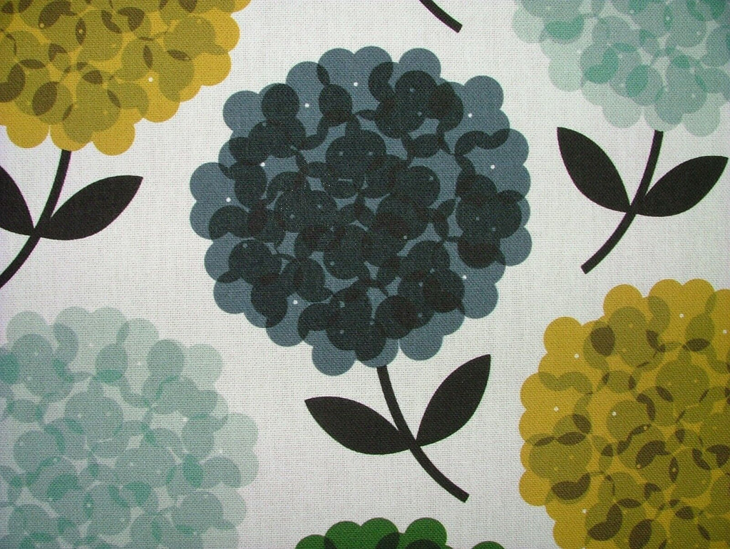 Orla Kiely Hydrangea Jade Cotton Curtain Upholstery Cushion Bag Making Fabric