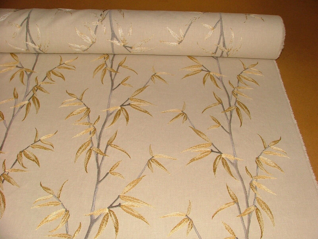 3.2 Metres iLiv Sumi Saffron Embroidered Fabric Curtain Upholstery Cushion