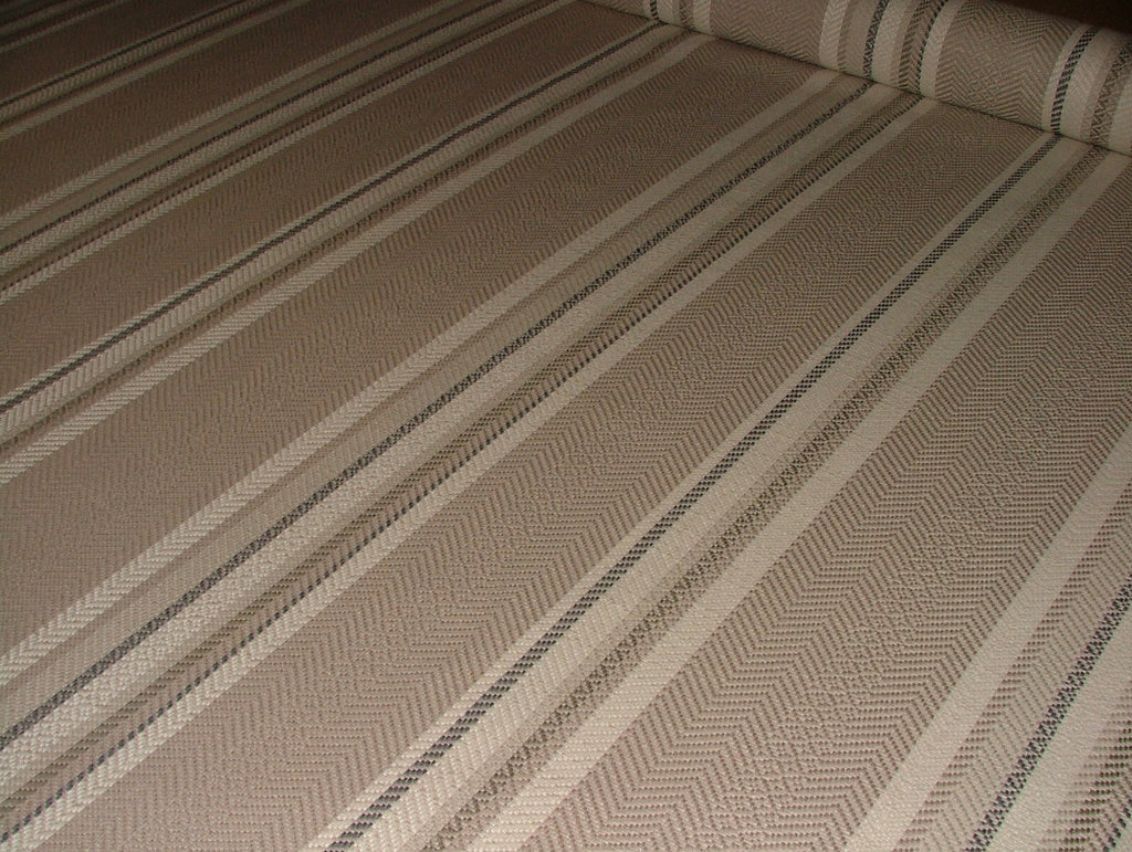 iLiv Thick Woven Curtain Fabric 2.2 Metre Indus Almond Stripe Upholstery Cushion0