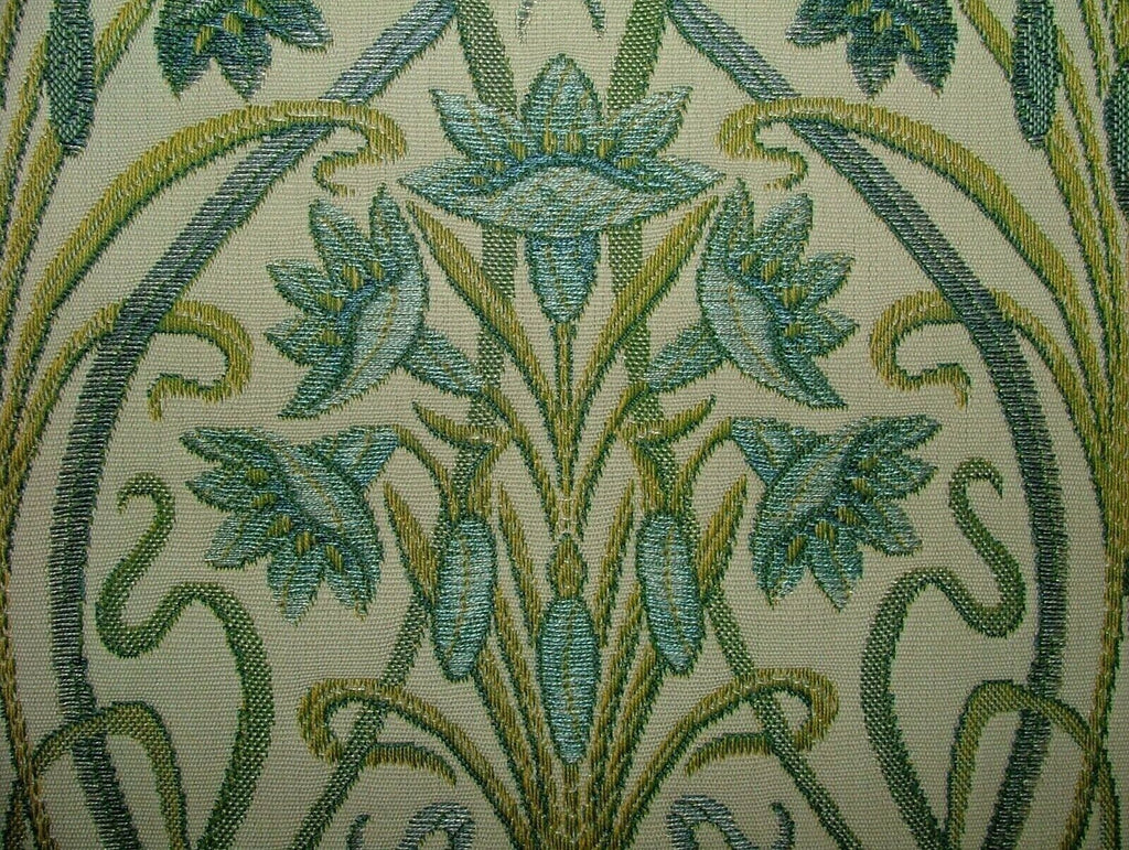 2.9 Metres Art Nouveau Tiffany Prussian Blue Jacquard Curtain Upholstery Cushion