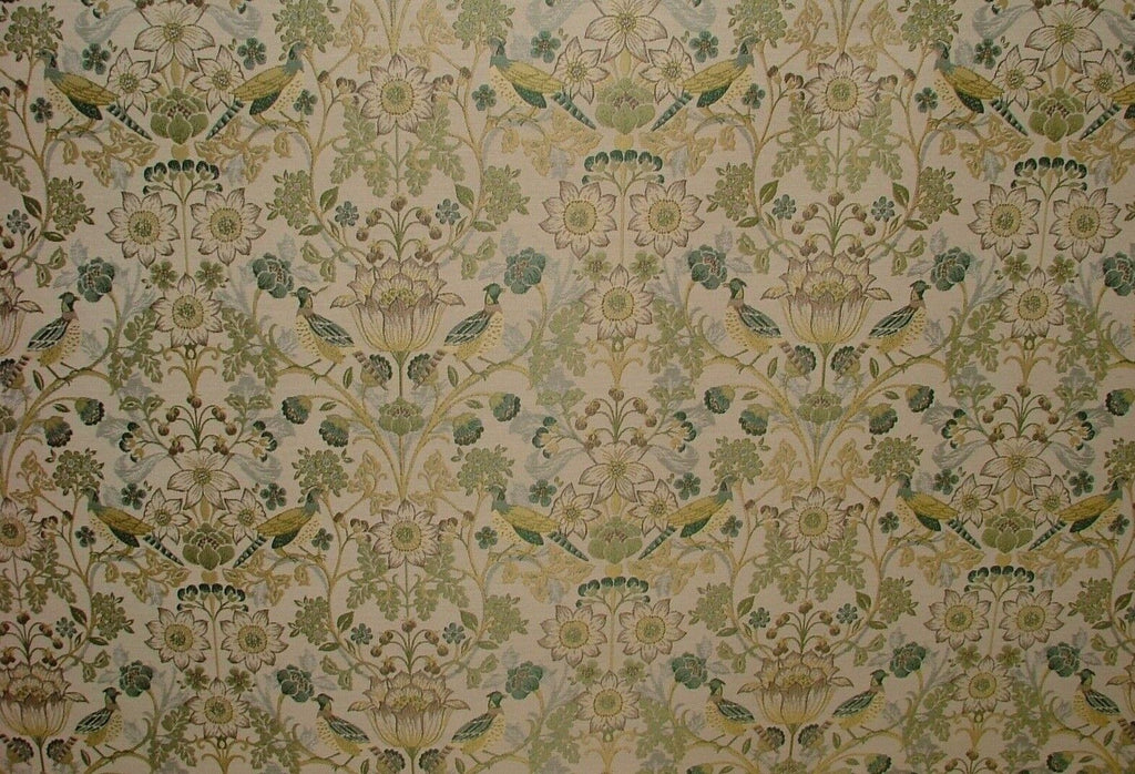 Morris Bird Antique Jacquard Fabric Ideal For Curtain Upholstery Cushion Throws