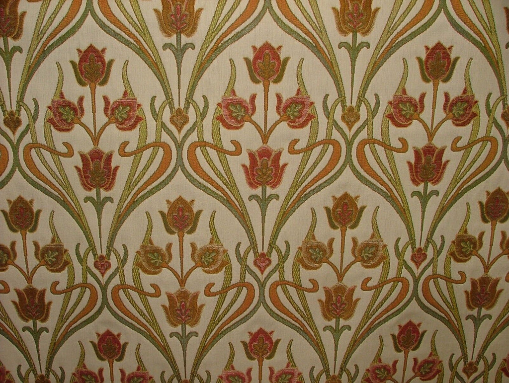 Art Nouveau Pugin Red Woven Jacquard Curtain Upholstery Cushion Blind Fabric