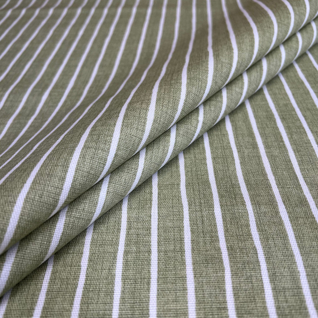 3.7 Metre iLiv Pencil Stripe Pistachio Green Woven Cotton Fabric Cushion Curtain