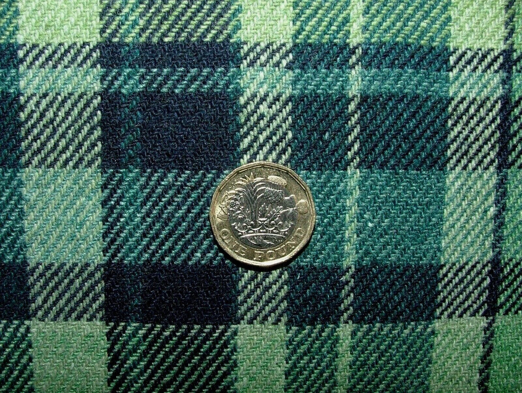 Ocean Highland Wool Blend Tartan Check Upholstery Grade Curtain Cushion Fabric