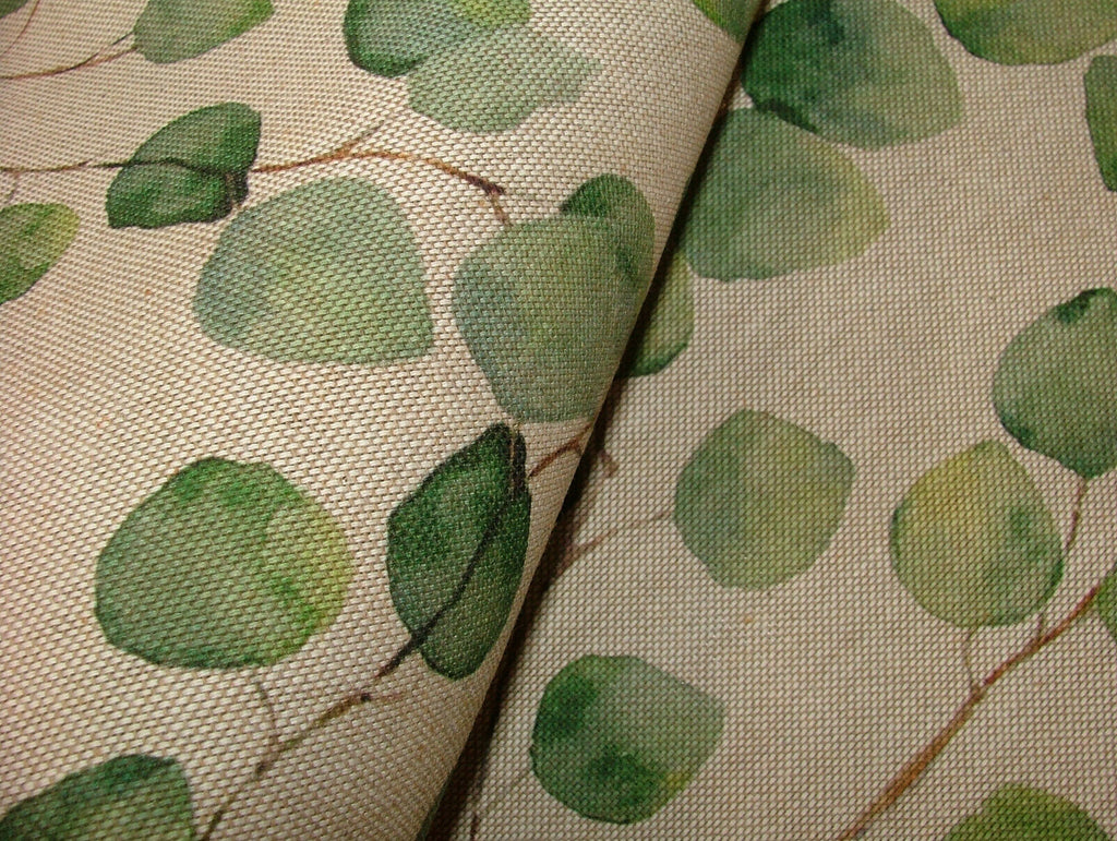 Eucalyptus Tree Leaf Linen Cotton Fabric Curtain Cushion Upholstery Craft Blind