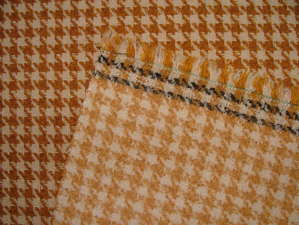 2 Metres iLiv Houndstooth Mustard FR Upholstery Fabric Cushion Upholstery