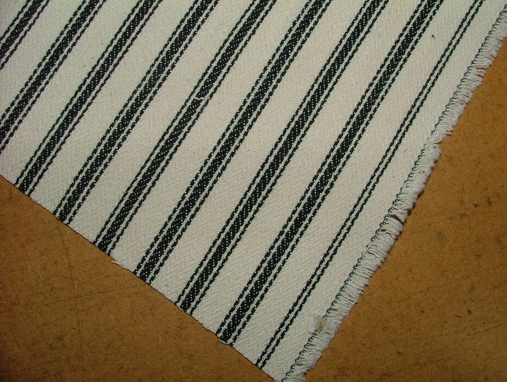 Harrogate Herringbone Black Cream Cotton Ticking Curtain Upholstery Fabric