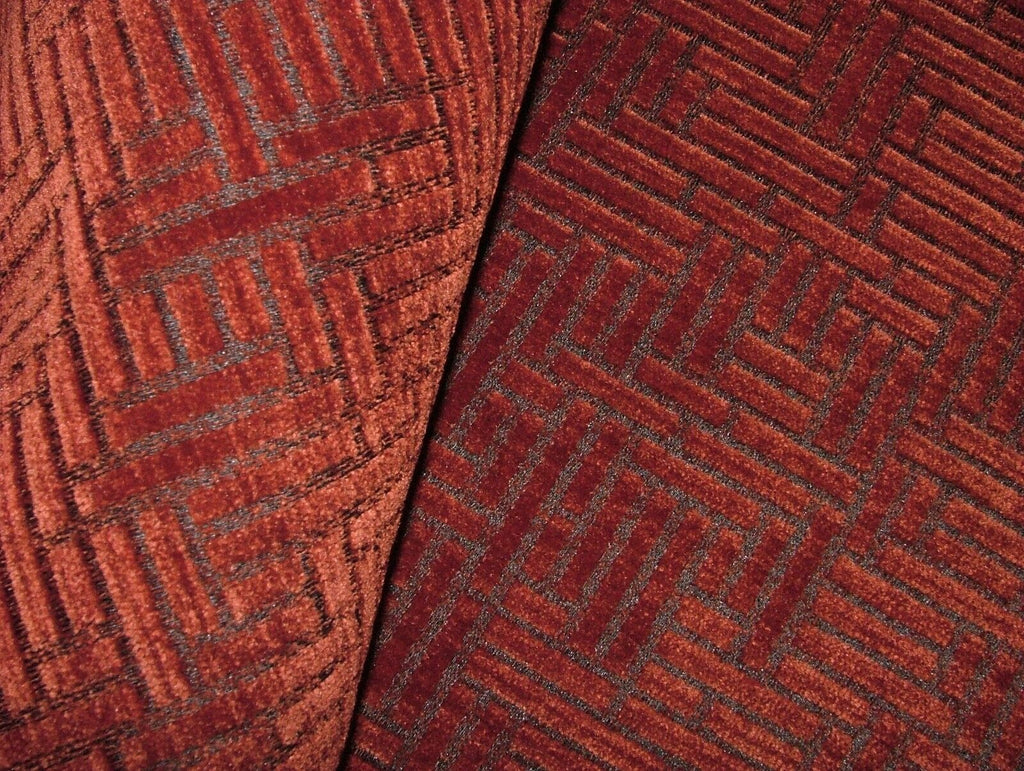 2.8 Metre Urban Rust Flame Retardant Chenille Fabric Upholstery Cushion Use