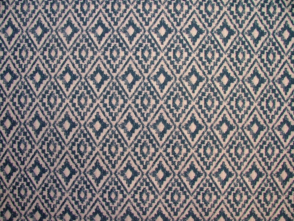 2.6 Metres iLiv Aztec Indigo Blue Woven Cotton Fabric Cushion Curtain