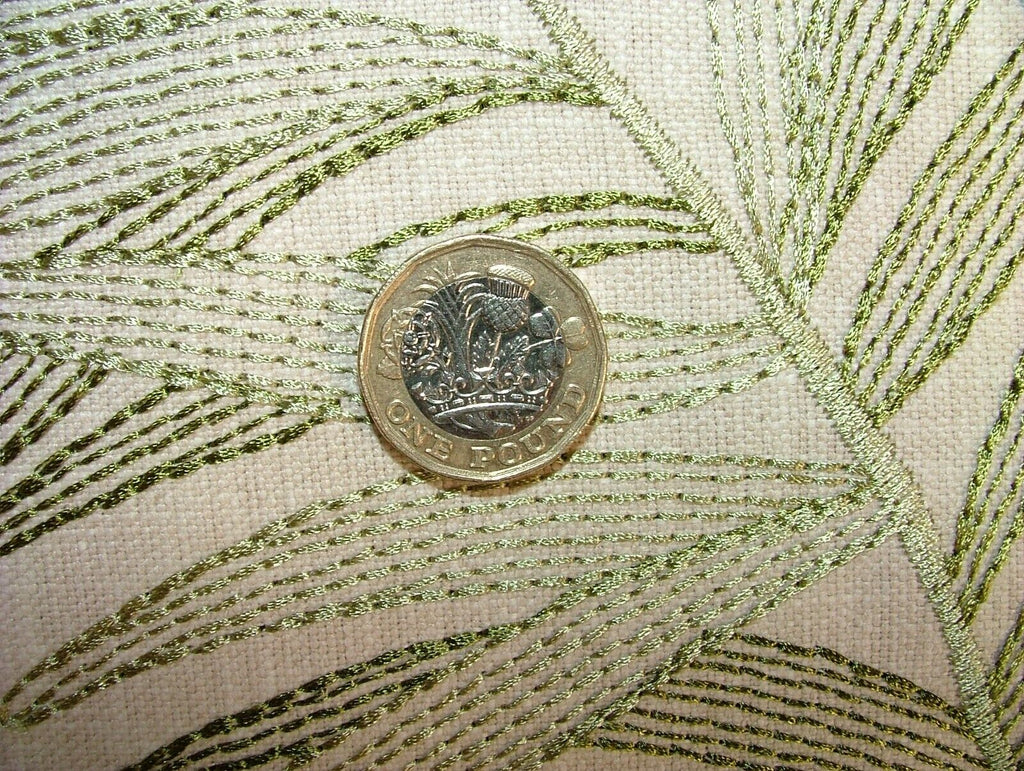 3.4 Metres iLiv Antigua Pistachio Embroidered Fabric Curtain Upholstery Cushion