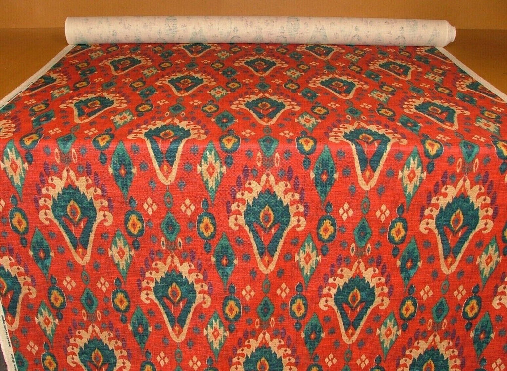 2 Metres iLiv Boho Rouge Linen Blend Cotton Curtain Upholstery Fabric