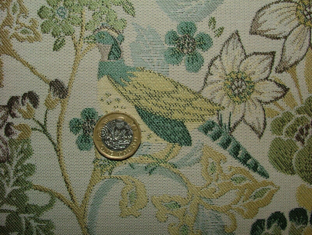 Morris Bird Antique Jacquard Fabric Ideal For Curtain Upholstery Cushion Throws