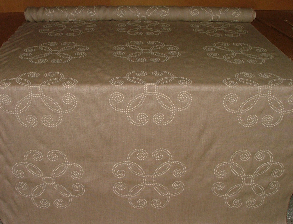 Mark Alexander Romo Fabric Embroidered Curtain Linen RRP £1425.70 -  5.3 Metres3