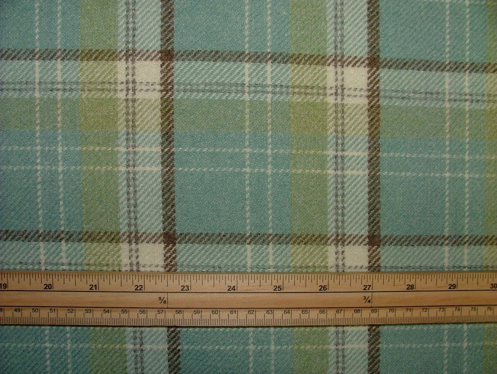 8 Metres Cornflower Blue Wool Effect Thick Tartan Upholstery Curtain Fabric