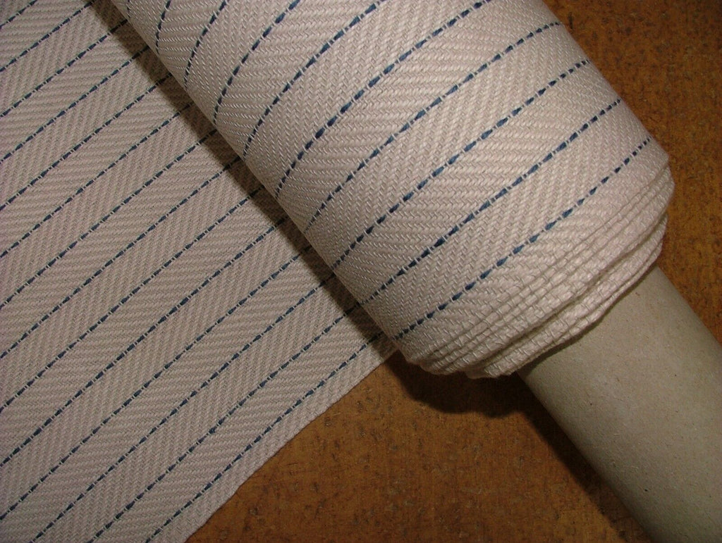 1.5 Metre Kingfisher Herringbone Stripe Cotton Fabric Curtain Upholstery Cushion