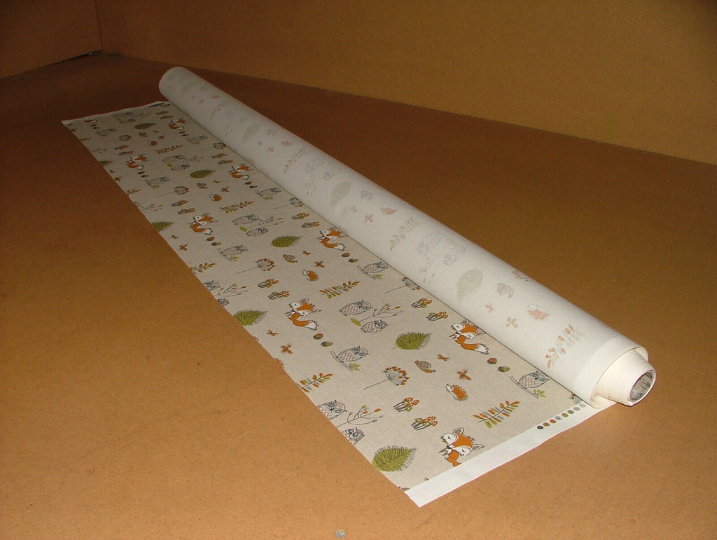 Fryetts Woodland Fox Multi Cotton Curtain Upholstery Cushion Roman Blind Fabric