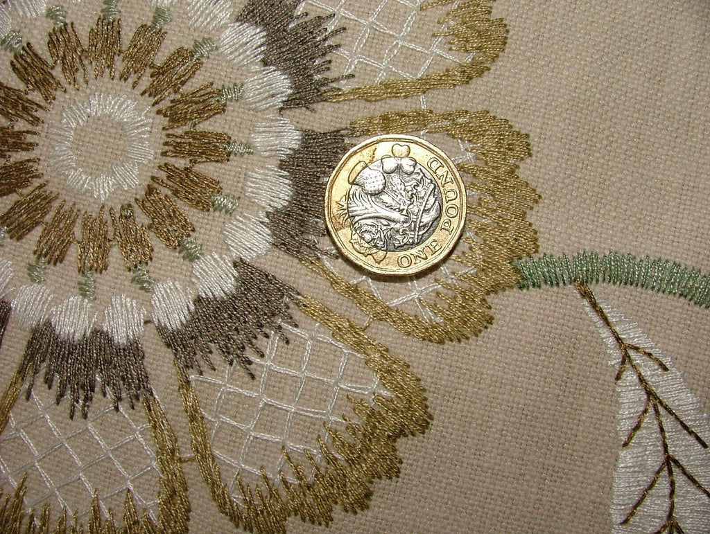 2.6 Metres iLiv Ophelia Thyme Embroidered Fabric Curtain Upholstery Cushion