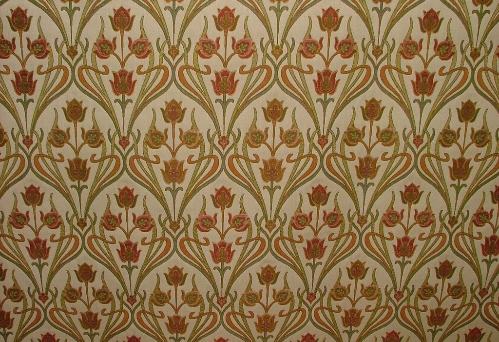 Art Nouveau Pugin Red Woven Jacquard Curtain Upholstery Cushion Blind Fabric