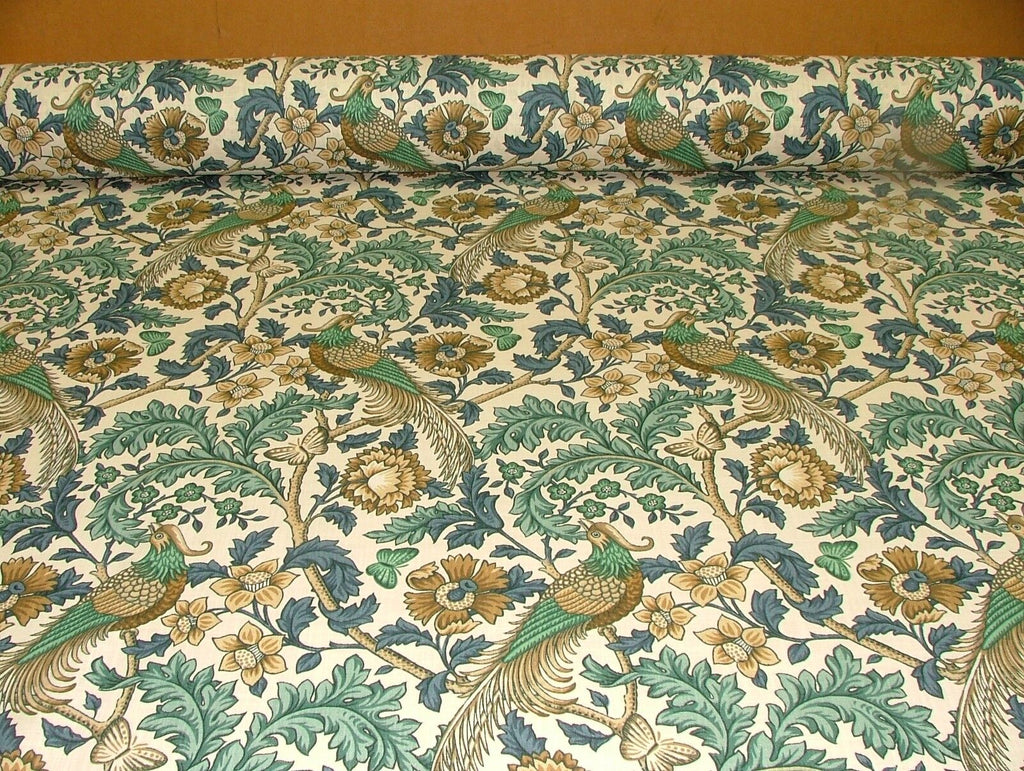 Oakmere Verdigris Cotton Curtain Upholstery Quilting Roman Blind Fabric Morris