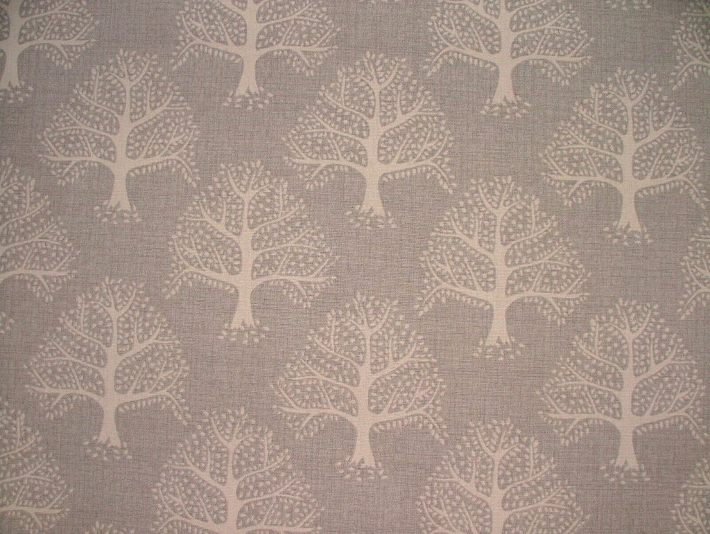 5.6 Metres Great Oak Tree Flint Grey Cotton Fabric Cushion Curtain Upholstery