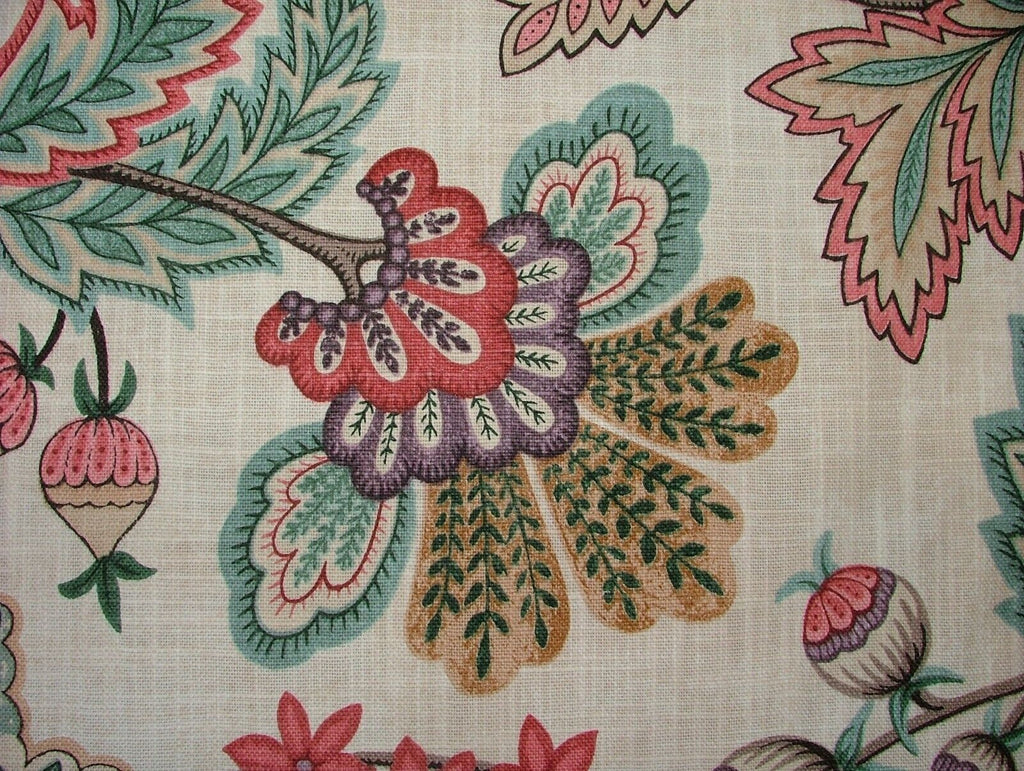 Chanterelle Wineberry Ornate Bird Floral Curtain Upholstery Cushion Blind Fabric