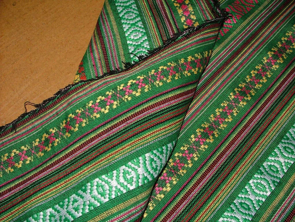 Mexican Jalapeno Stripe Woven Jacquard Curtain Upholstery Cushion Blind Fabric