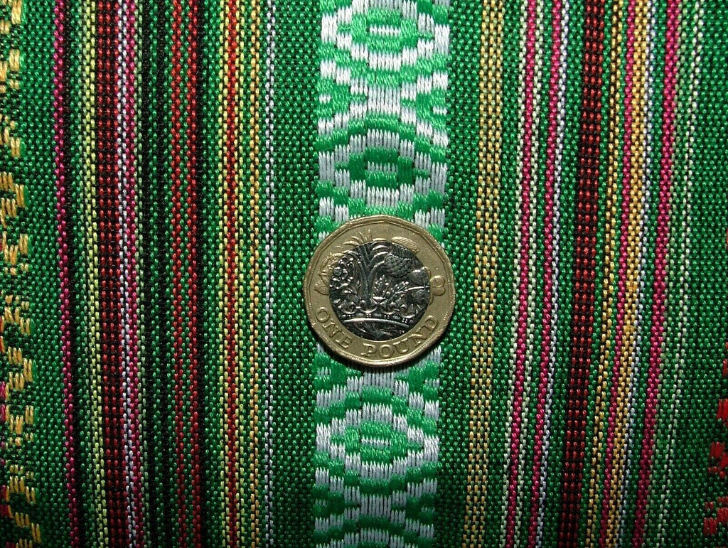 Mexican Jalapeno Stripe Woven Jacquard Curtain Upholstery Cushion Blind Fabric