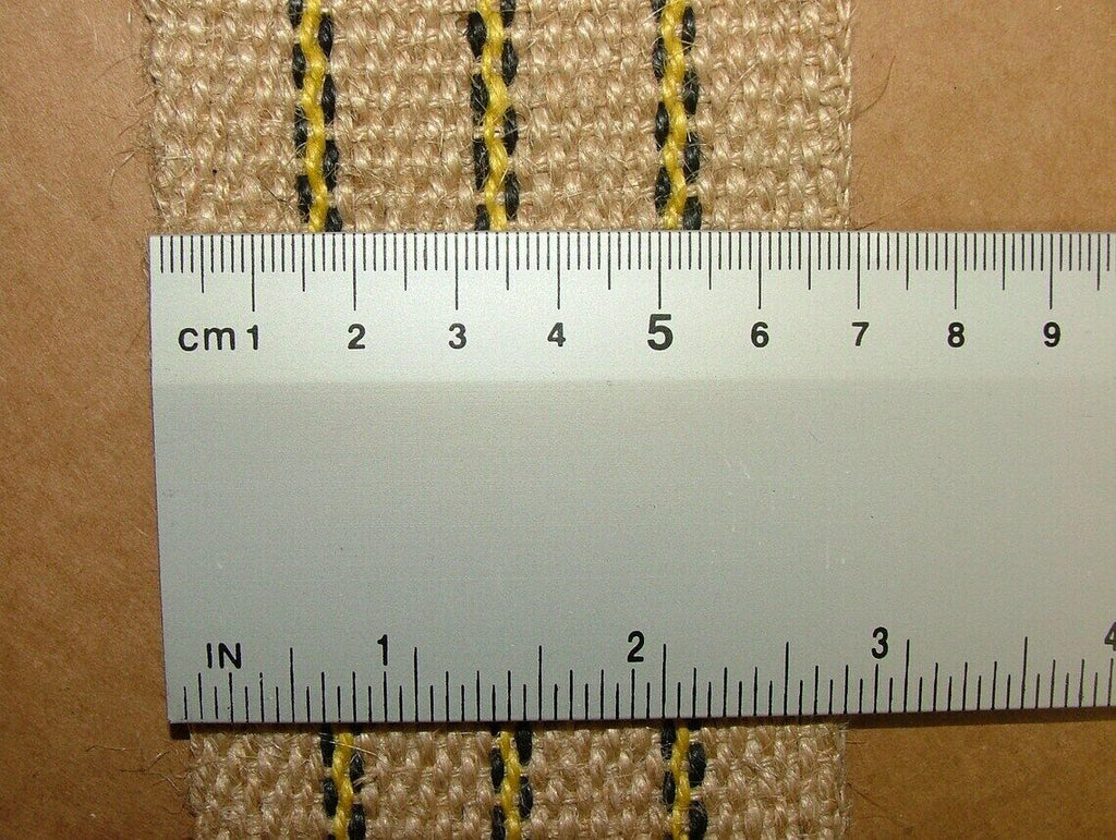 Black & Yellow 14lb 70mm Wide Extra Strong Woven Jute Chair Upholstery Webbing