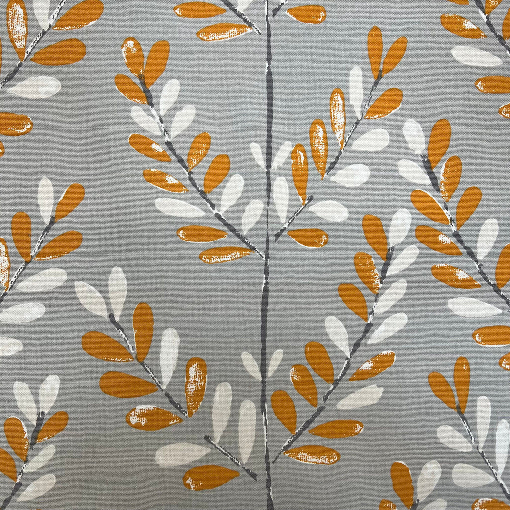 3.3 Metres iLiv Scandi Sprig Tangerine Cotton Fabric Cushion Curtain Upholstery