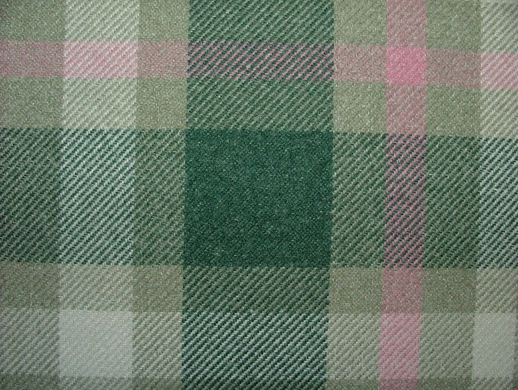 Tobermory Jade Wool Effect Thick Tartan Upholstery Curtain Cushion Fabric