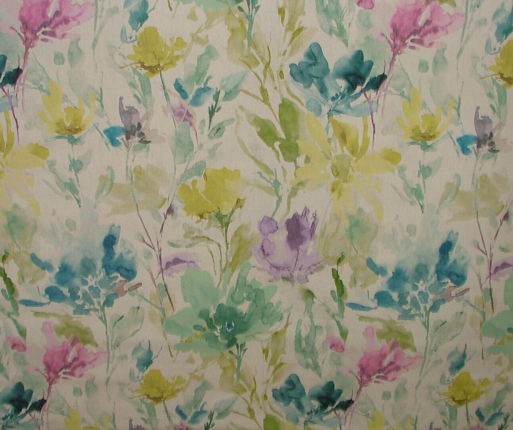 2.4 Metres iLiv Water Meadow Jade Cotton Fabric Cushion Curtain Upholstery