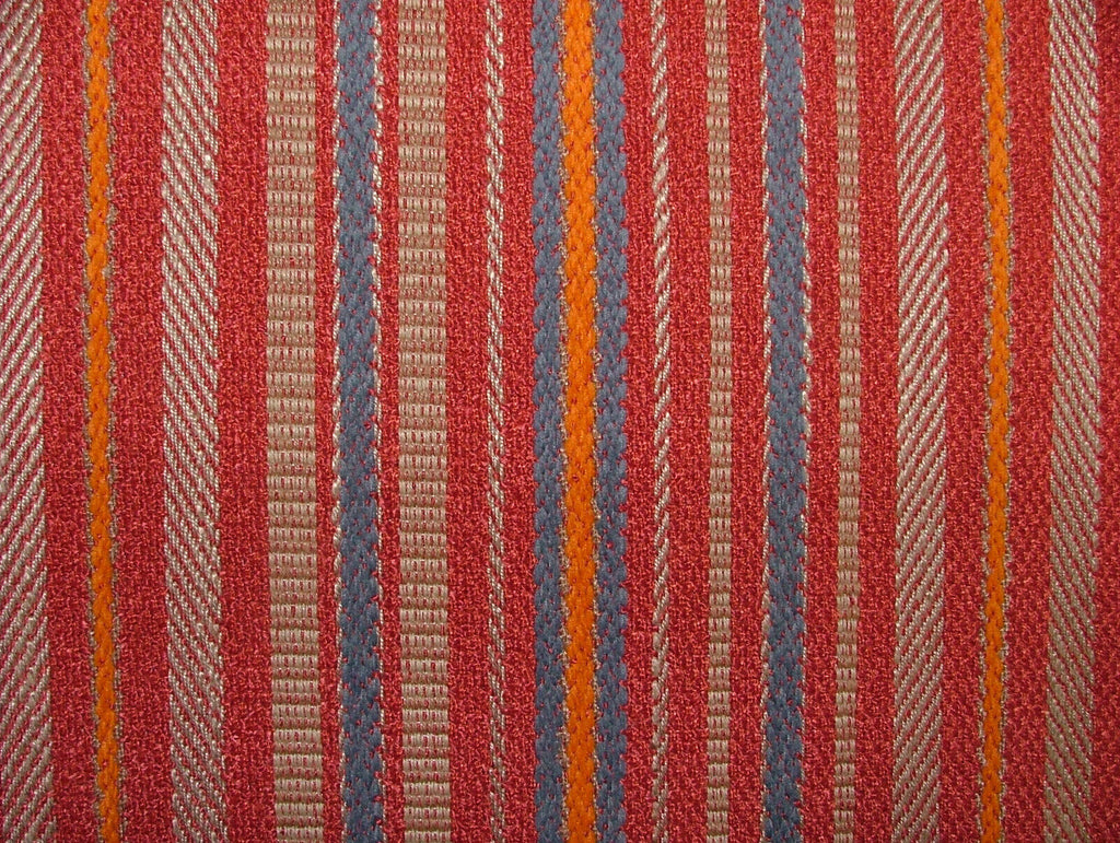 2.1 Metres Hendrix Chilli Thick Woven Stripe Curtain Upholstery Cushion Fabric