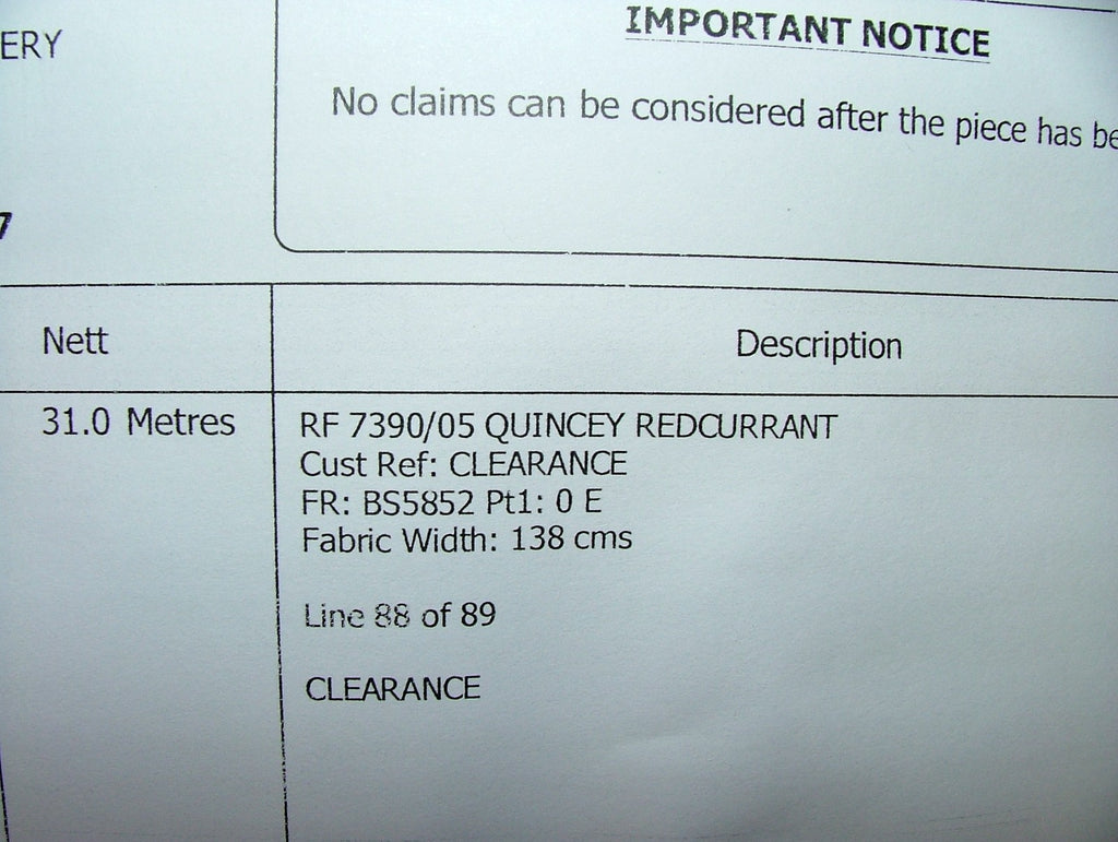 Romo Curtain Upholstery Fabric Quincey Redcurrant Woven Check - 14 Metres19