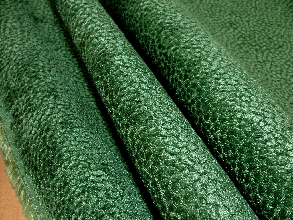 35 Metres Milan Emerald Green Plush Chenille Fabric Curtain Upholstery Cushion