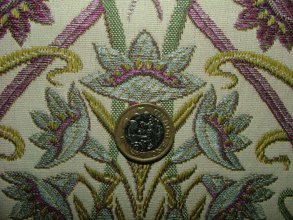 3.2 Metre Art Nouveau Tiffany Mulberry Thick Jacquard Curtain Upholstery Cushion