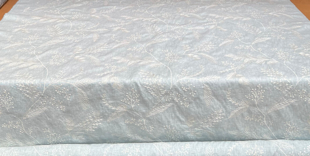 2 Metres iLiv Harper Eau De Nil Premium Embroidered Fabric Curtain Upholstery2