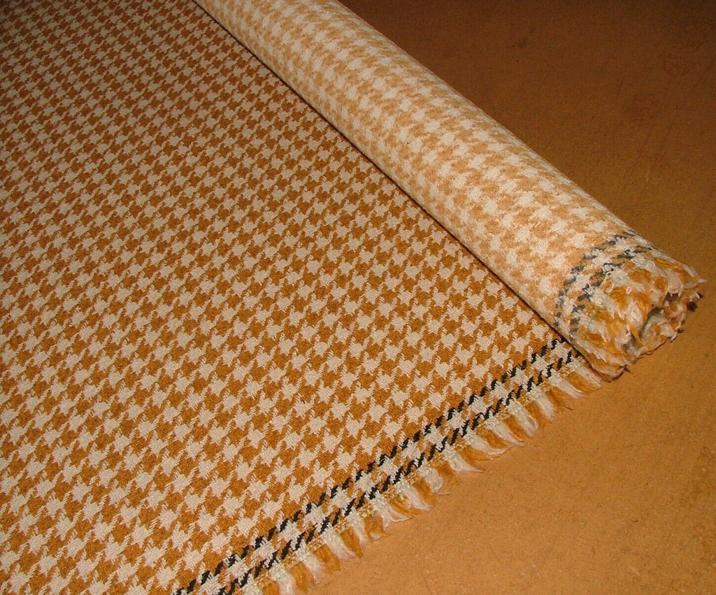 2 Metres iLiv Houndstooth Mustard FR Upholstery Fabric Cushion Upholstery